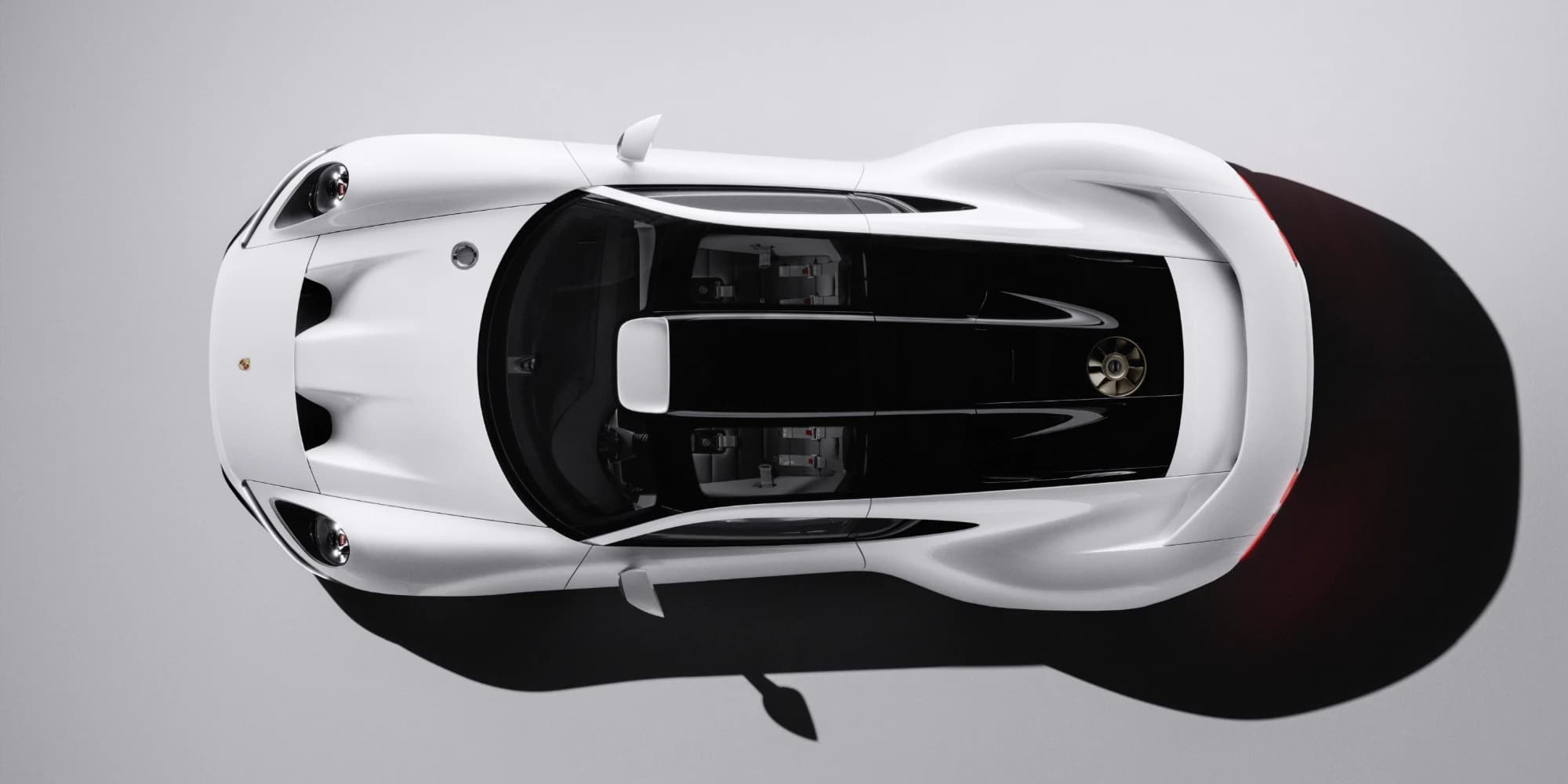 Porsche Mission S z góry, kabina w koncepcji car-in-car i wentylator nad silnikiem